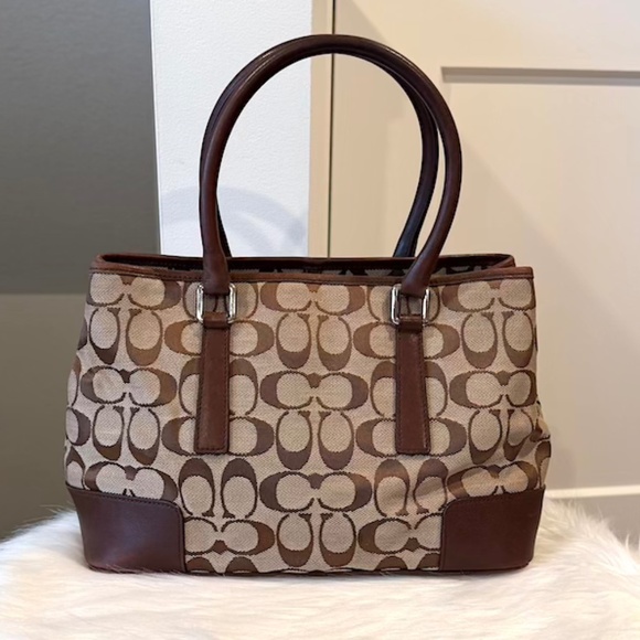Coach Signature Tote Bag Canvas Beige Auth (EUC) - Picture 5 of 16